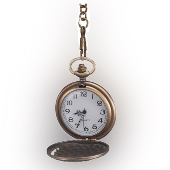 Etched Bronze Distinguished Indigenous Man Quartz Pocket Watch. - Picture 4 of 6